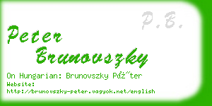 peter brunovszky business card